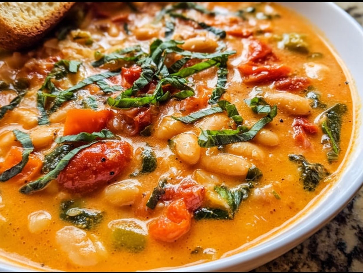 Creamy Vegan Tomato White Bean Stew
