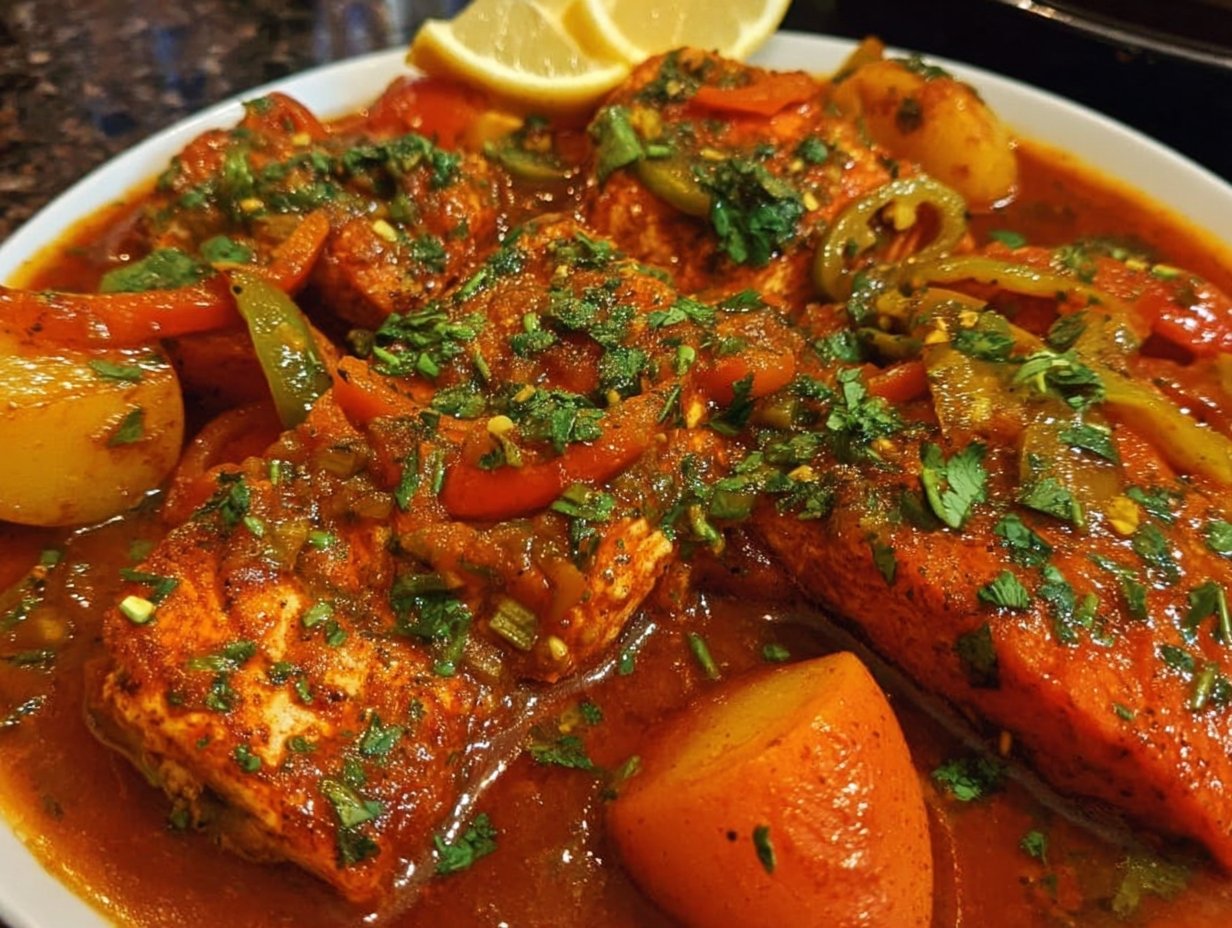 Classic Spicy Moroccan Fish in Rich Sauce
