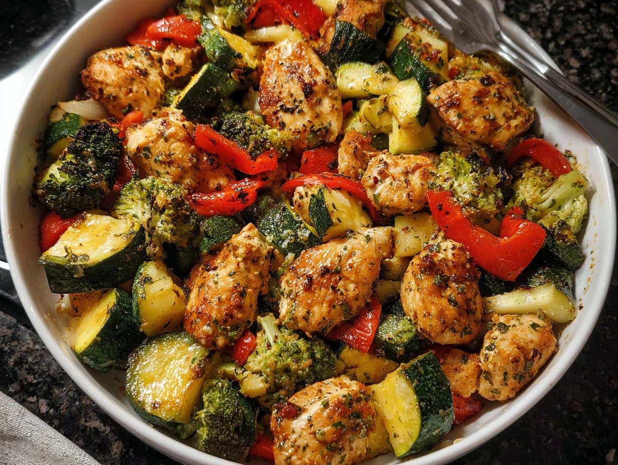 Air Fryer Chicken Breasts and Vegetables