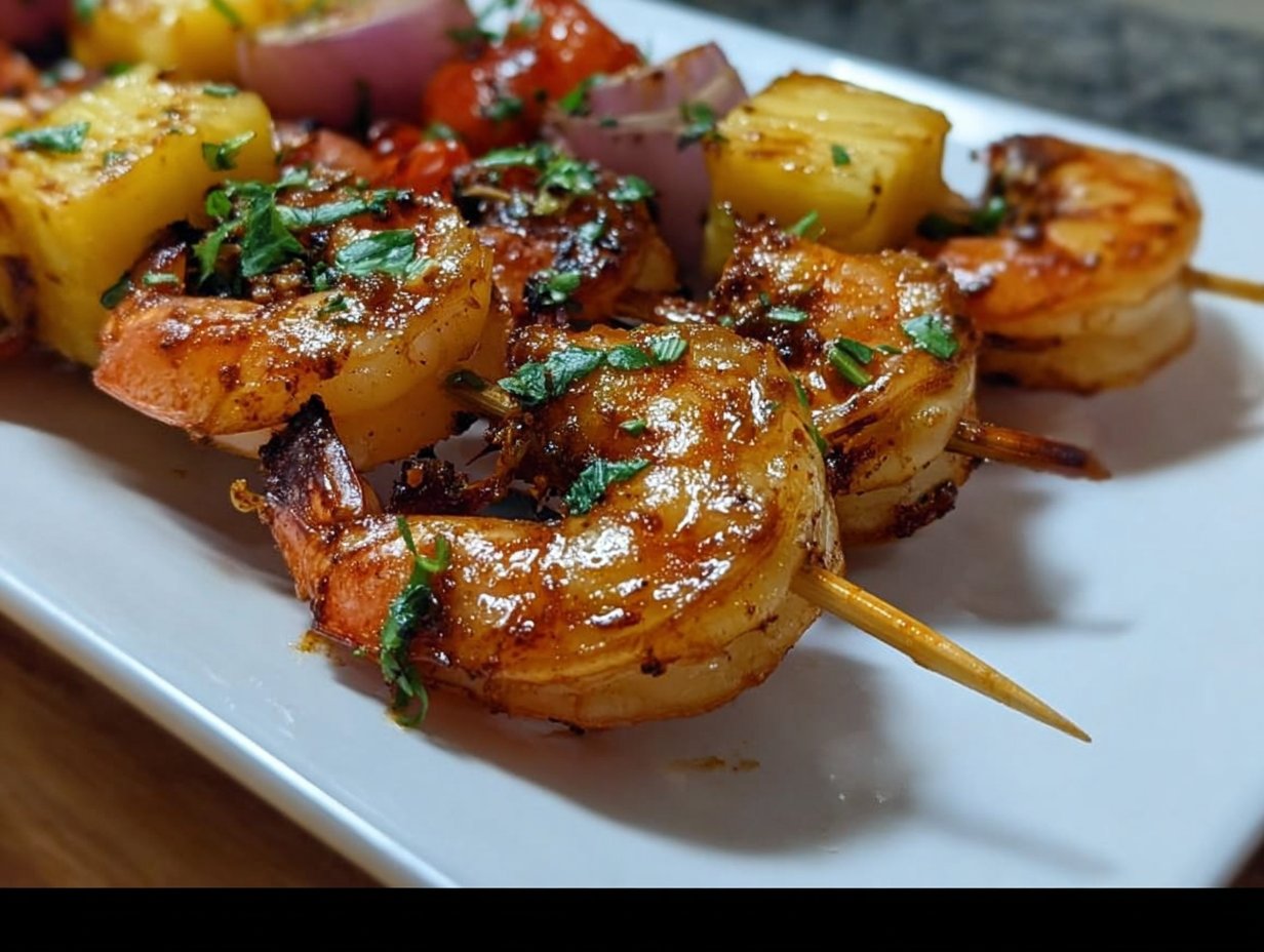Grilled Jerk Shrimp and Pineapple Skewers