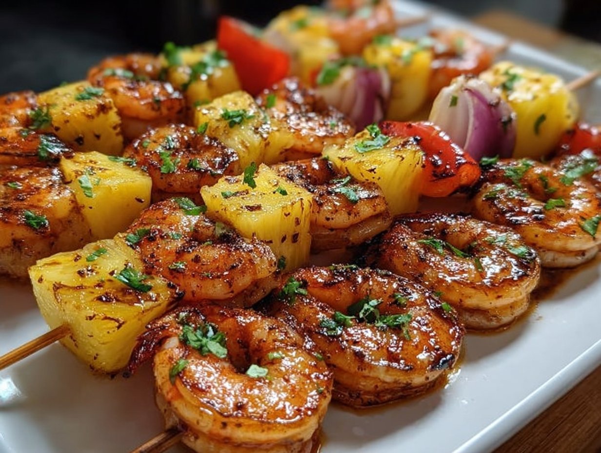 Grilled Jerk Shrimp and Pineapple Skewers
