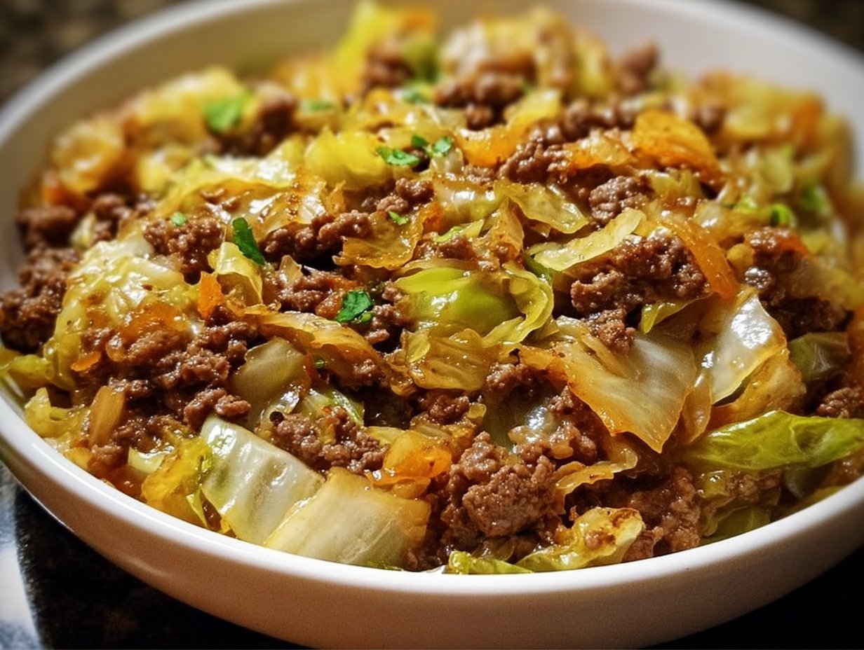 Savory Cabbage and Ground Beef Skillet