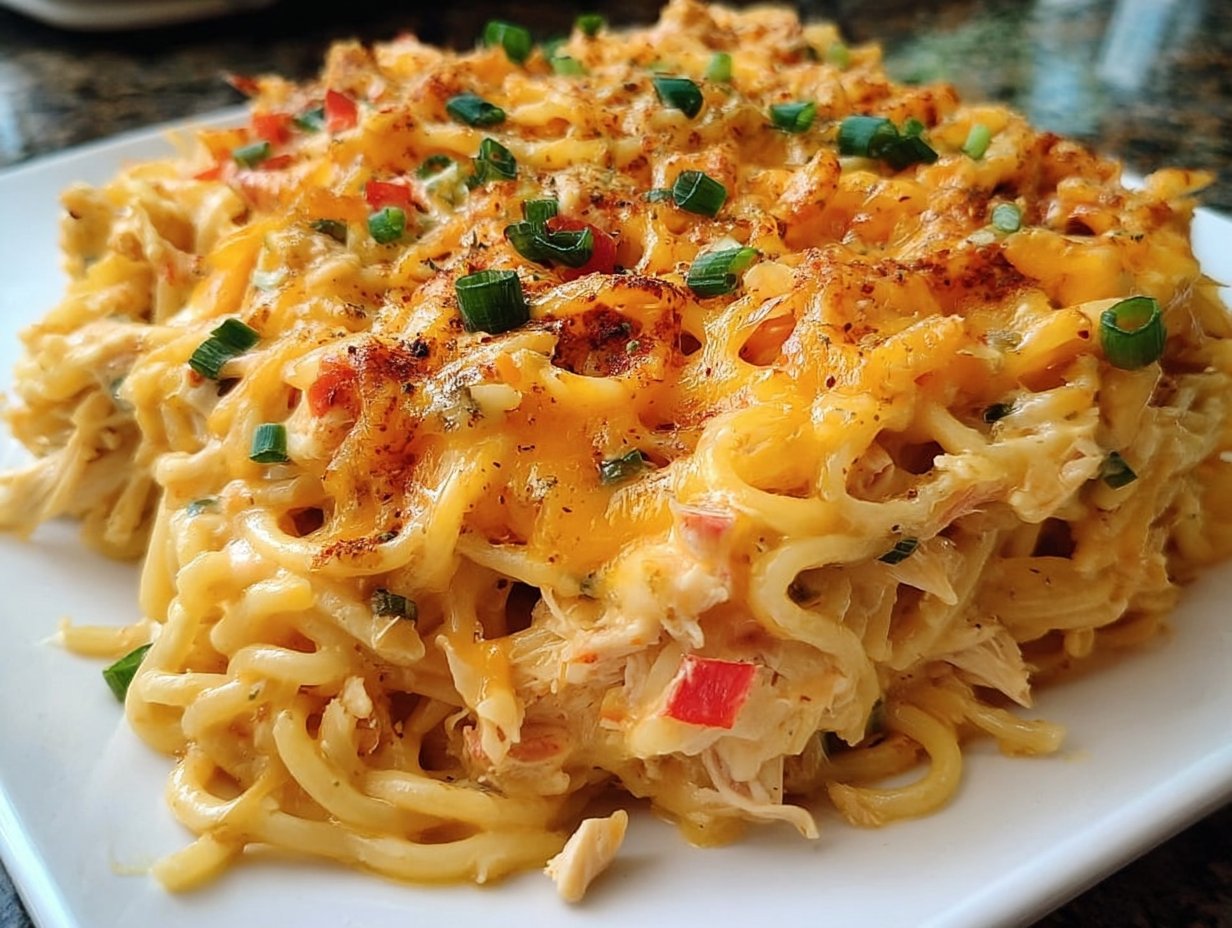 Spicy Southern Cheesy Chicken Spaghetti Casserole