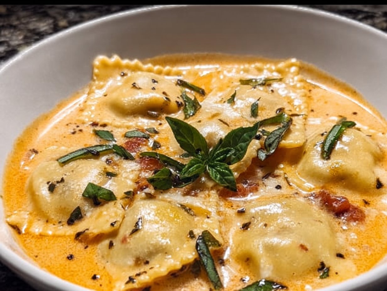 Creamy Tuscan Ravioli Soup