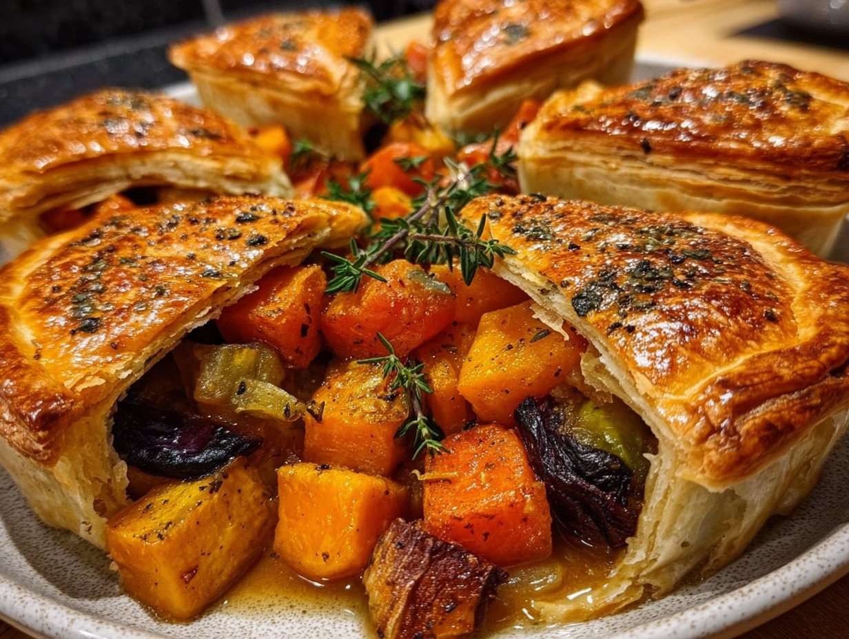 Roasted Autumn Vegetable Pot Pies