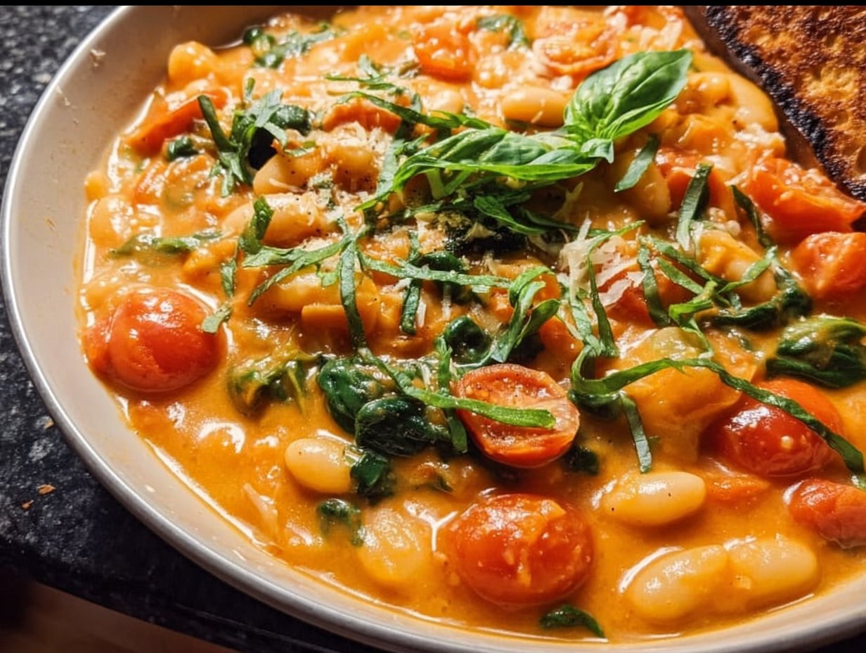 Creamy Vegan Tomato White Bean Stew
