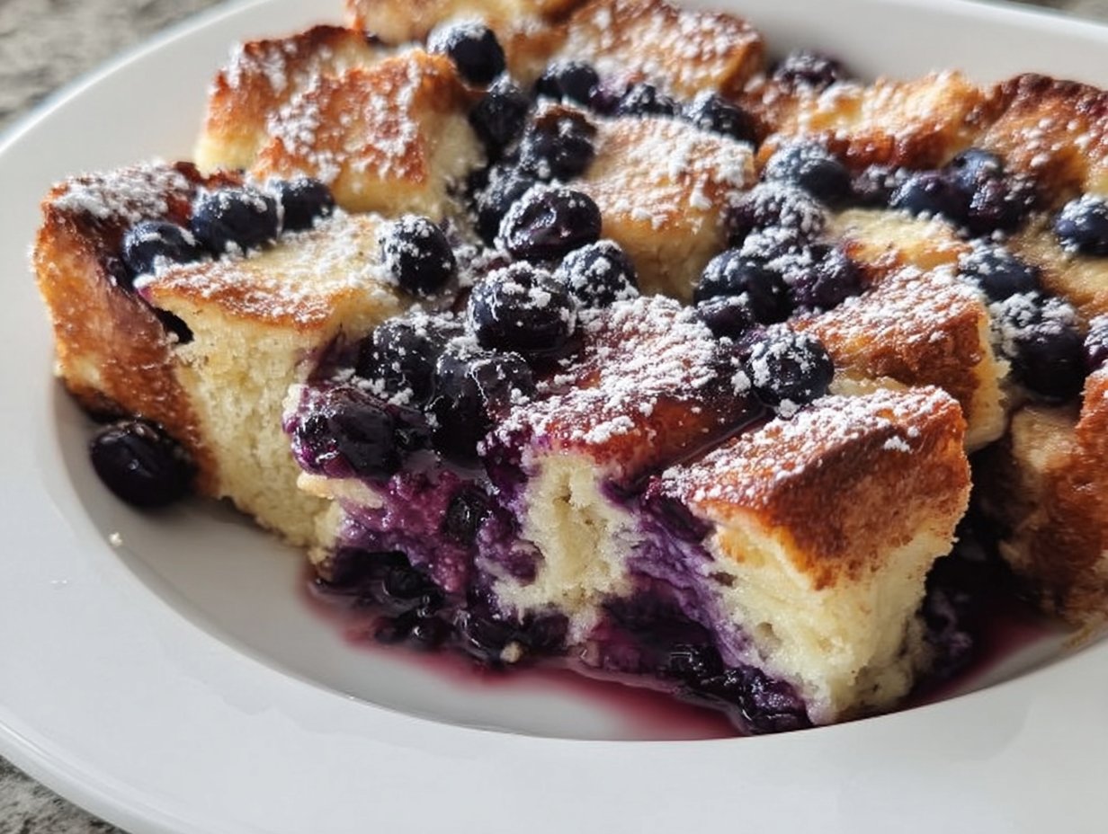 Quick Blueberry French Toast Casserole