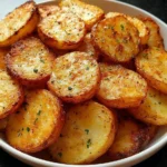 Crispy air fryer sliced potatoes served in a bowl