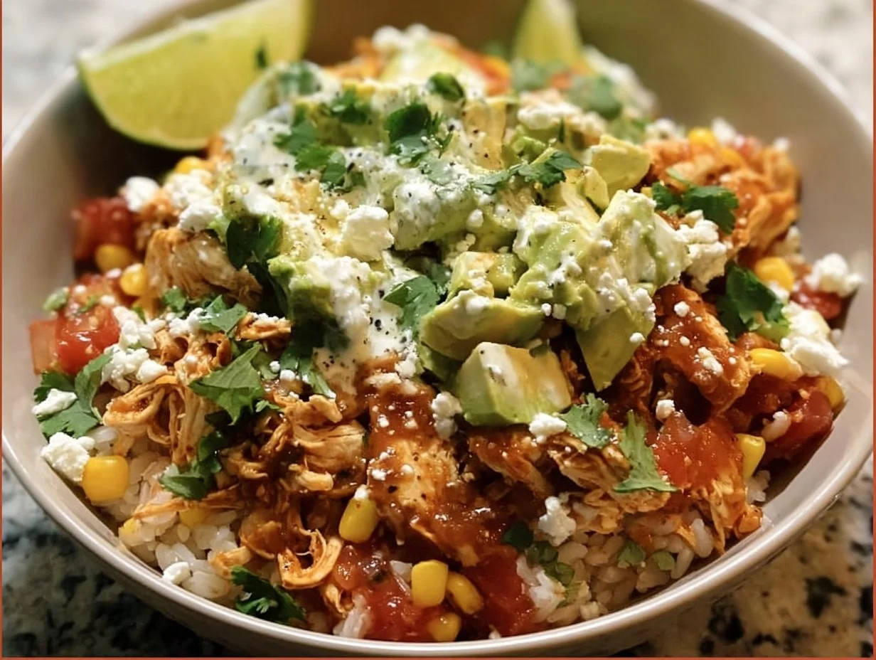 Delicious Chicken Burrito Bowl with fresh ingredients and vibrant colors