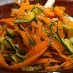 Healthy Cucumber Carrot Salad with fresh vegetables in a bowl