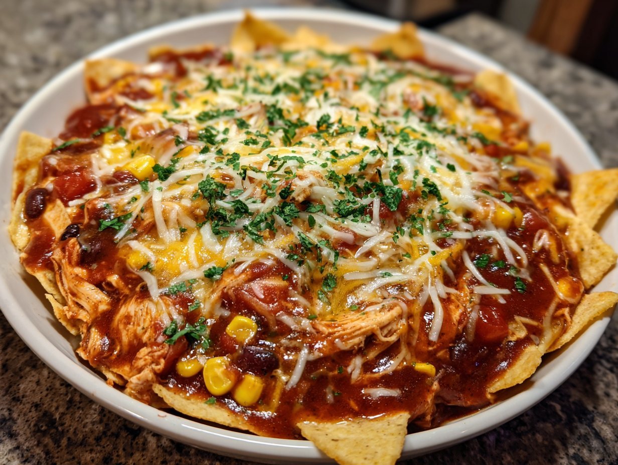 Crockpot Chicken Enchiladas Casserole