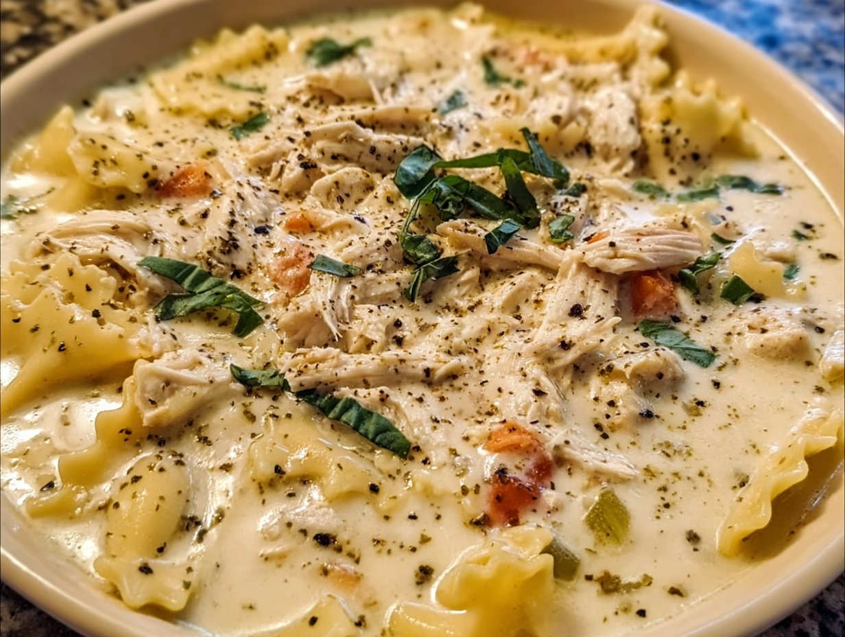 White Chicken Lasagna Soup