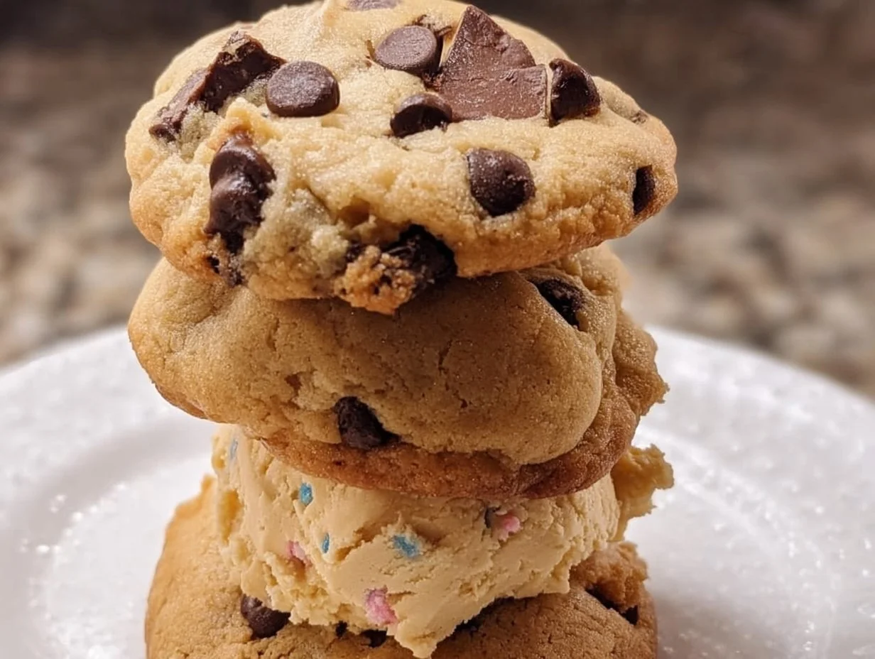 Bowl of edible chocolate chip cookie dough with chocolate chips