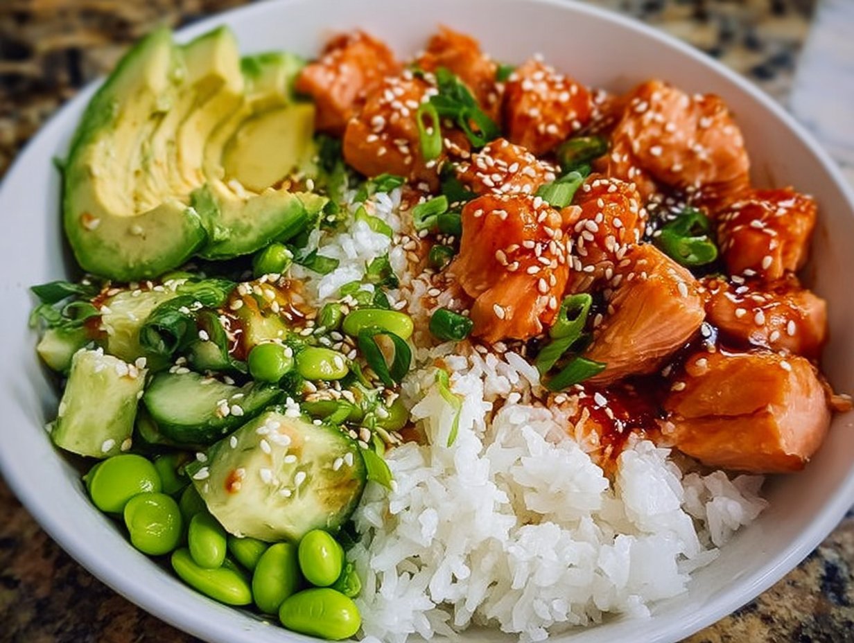 Honey Sriracha Salmon Bowls