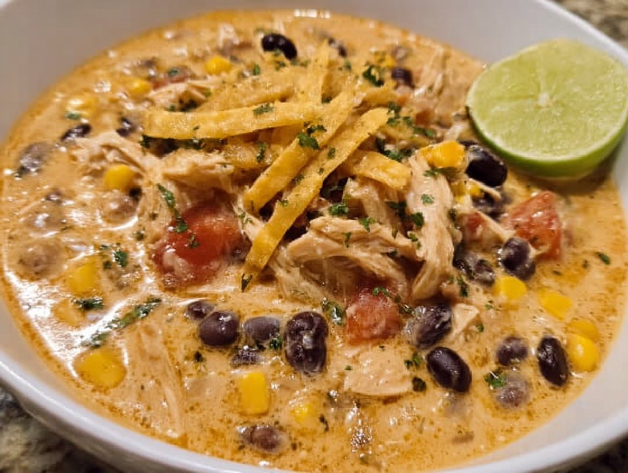 Crockpot White Chicken Chili with Cream Cheese