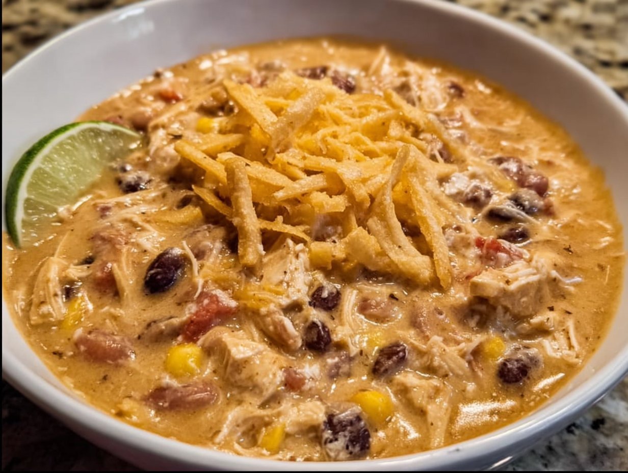 Crockpot White Chicken Chili with Cream Cheese