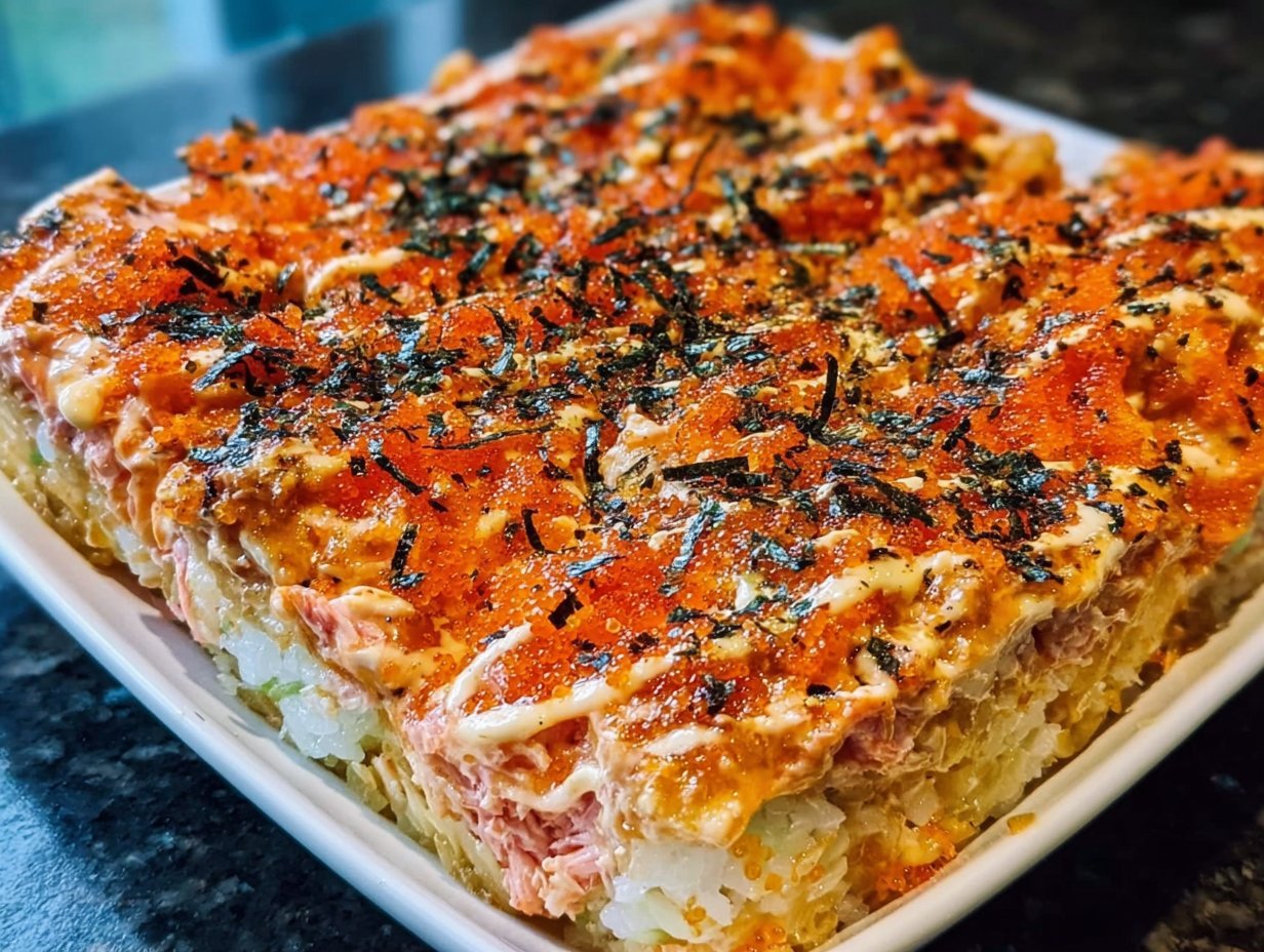 Spicy Tuna and Creamy Crab Sushi Bake
