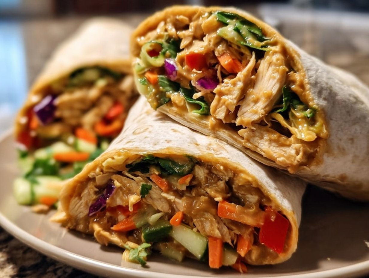 Thai Peanut Chicken Wraps