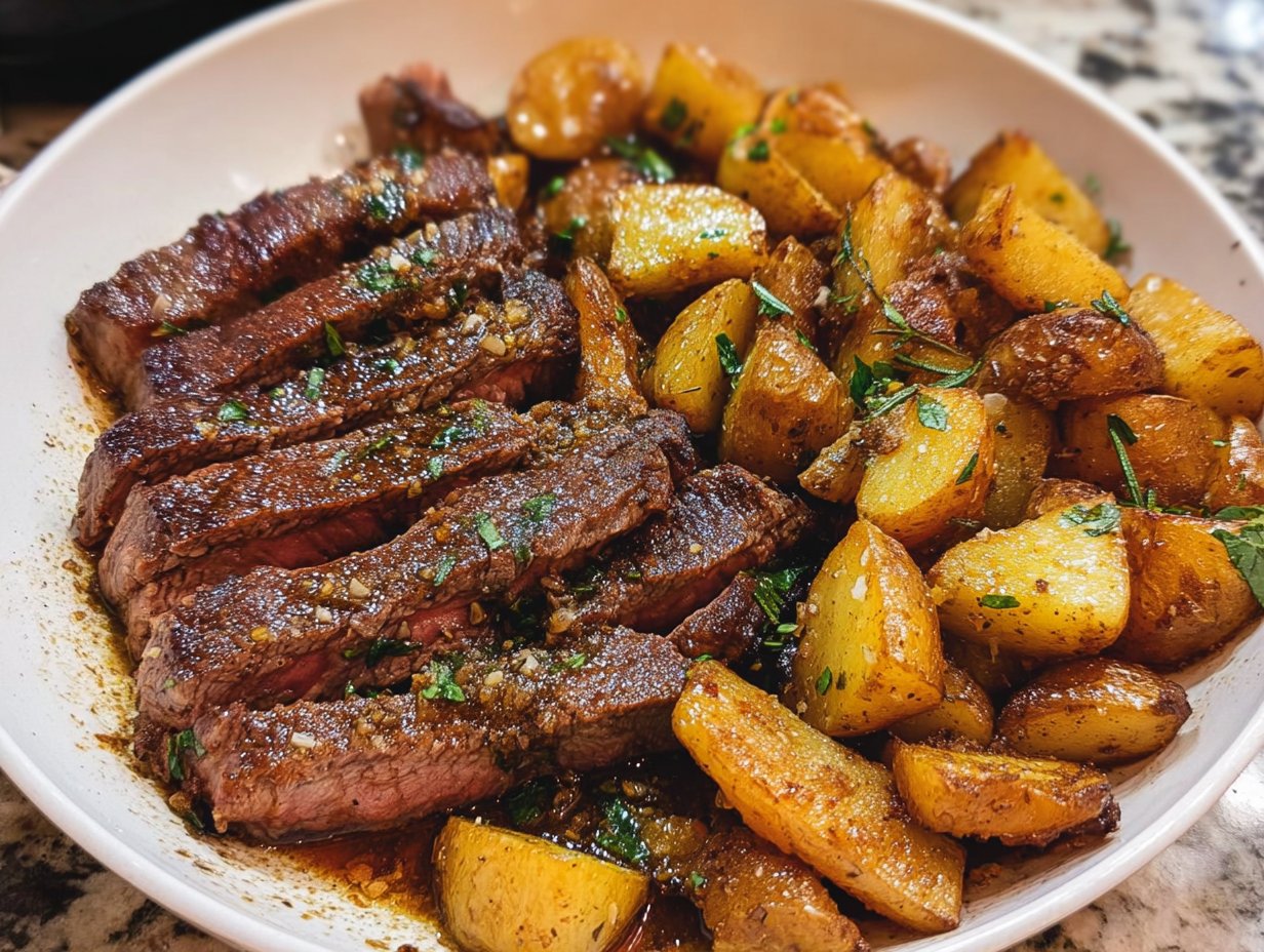 Garlic Butter Steak and Potatoes Skillet