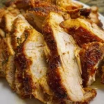 Juicy slow cooker turkey breast ready to serve with herbs and spices