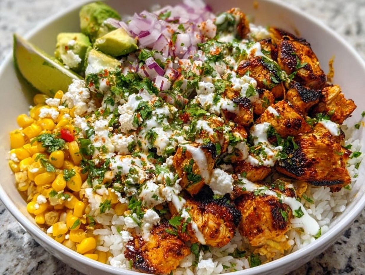 Street Corn Chicken Rice Bowl