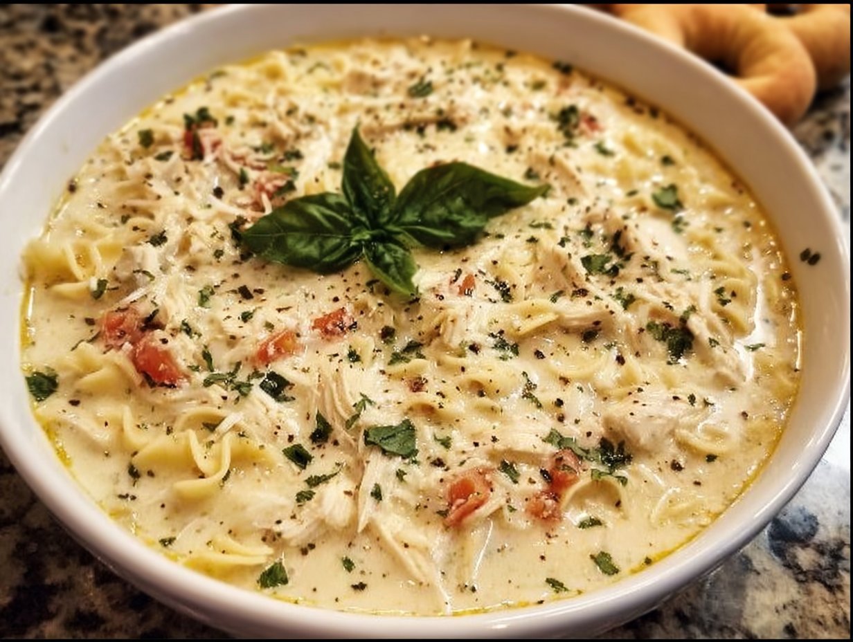 White Chicken Lasagna Soup