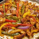 Delicious sheet pan chicken fajitas with colorful peppers and onions