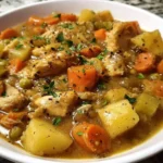 Delicious slow cooker chicken stew with vegetables and herbs