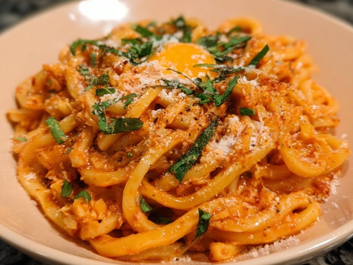 Creamy Gochujang Udon Noodles