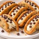 Delicious cheesecake cookie dough tacos with toppings