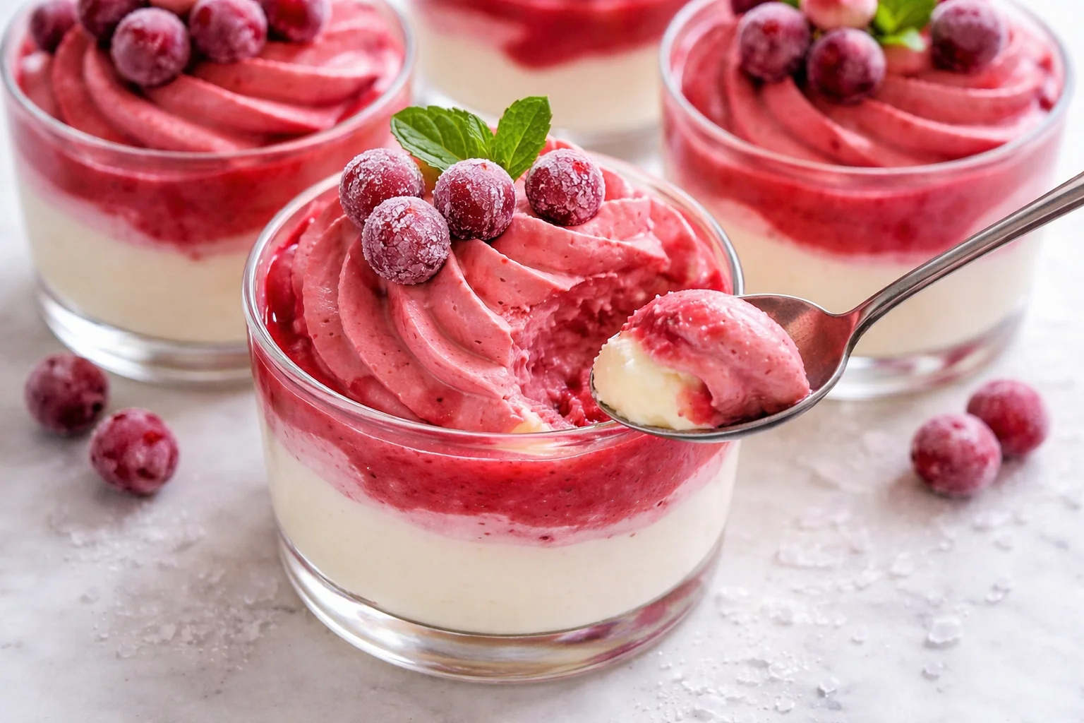 Cranberry Mousse Cups
