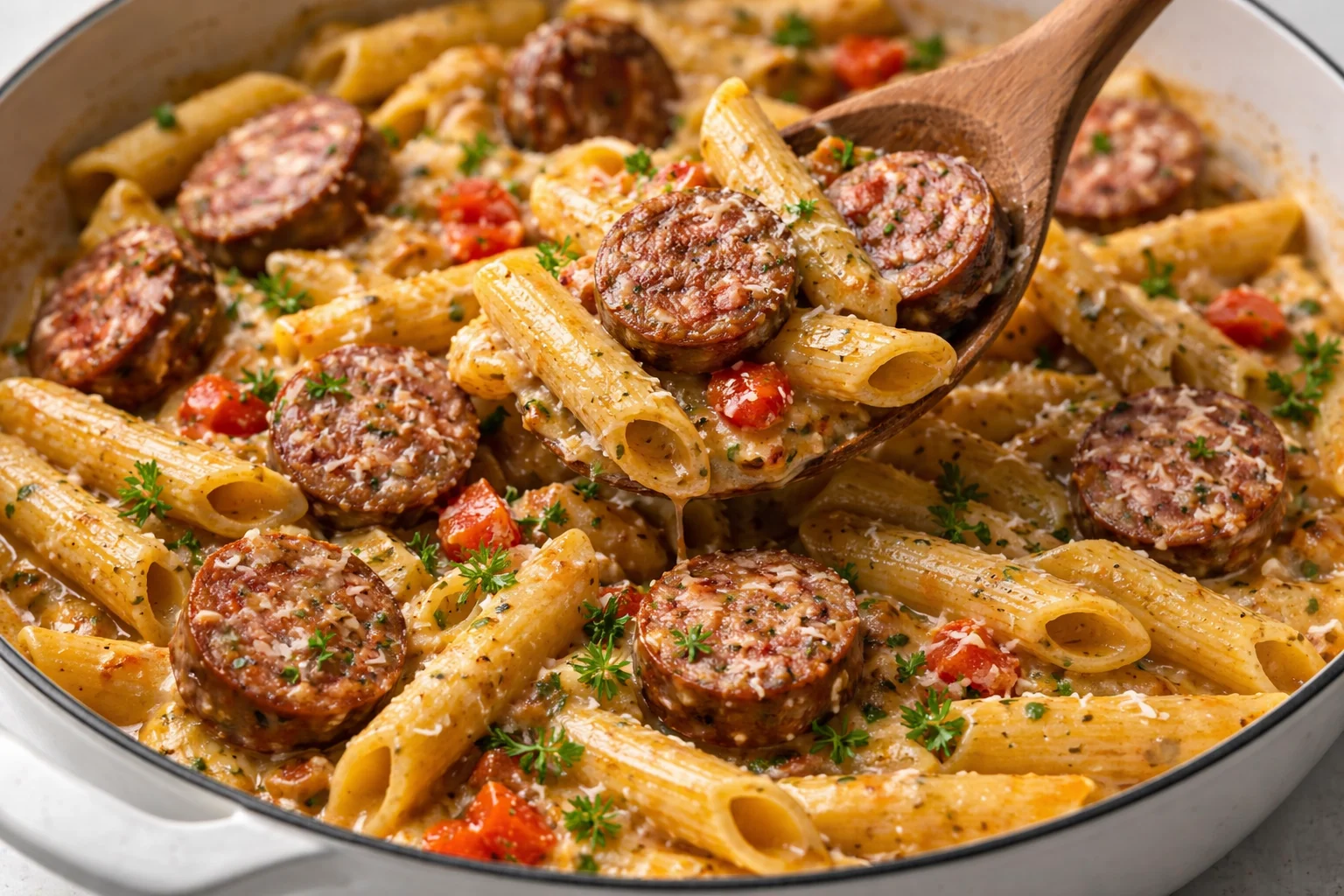 Creamy Cajun Sausage Pasta