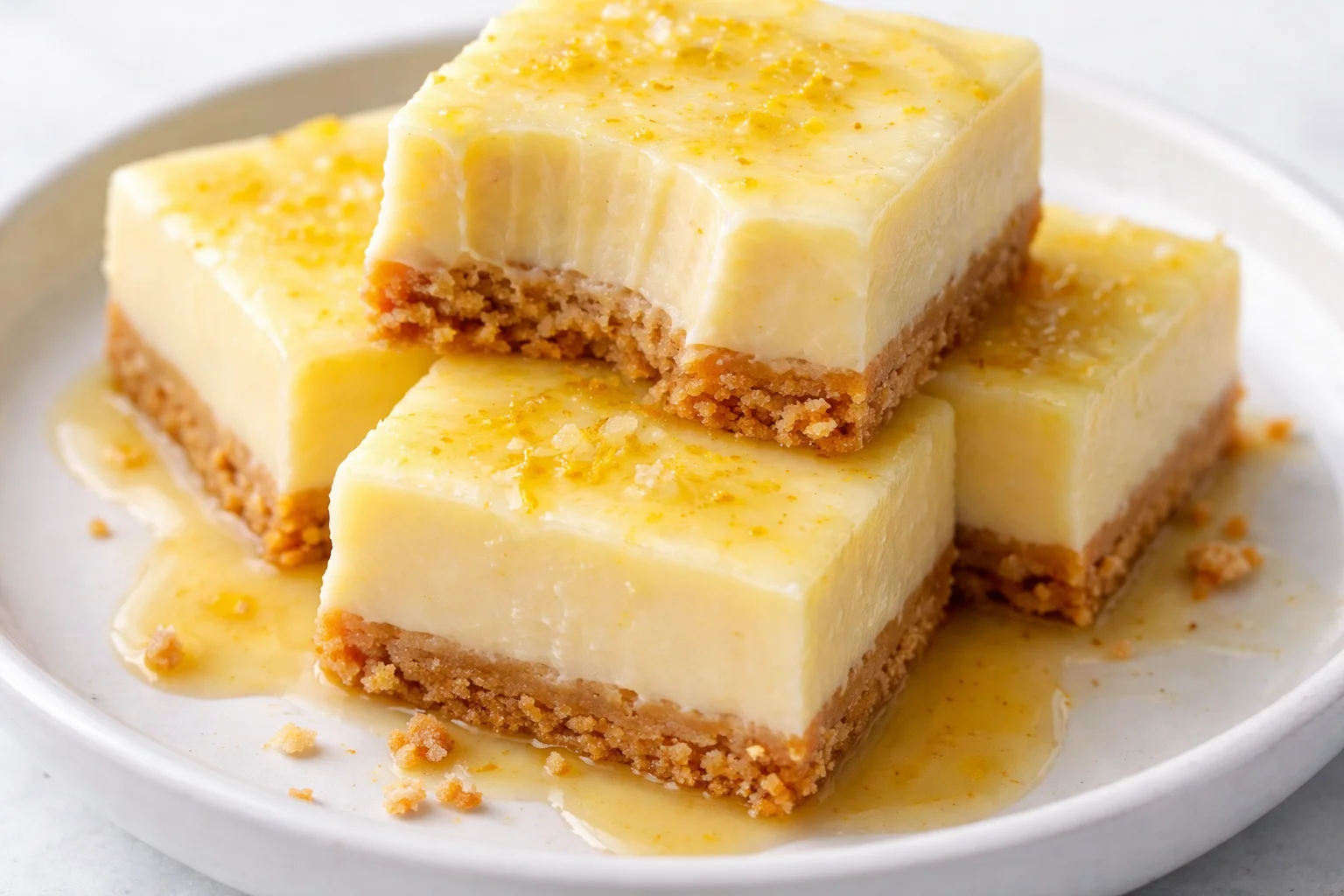 Delicious creamy lemon squares with a zesty lemon topping.