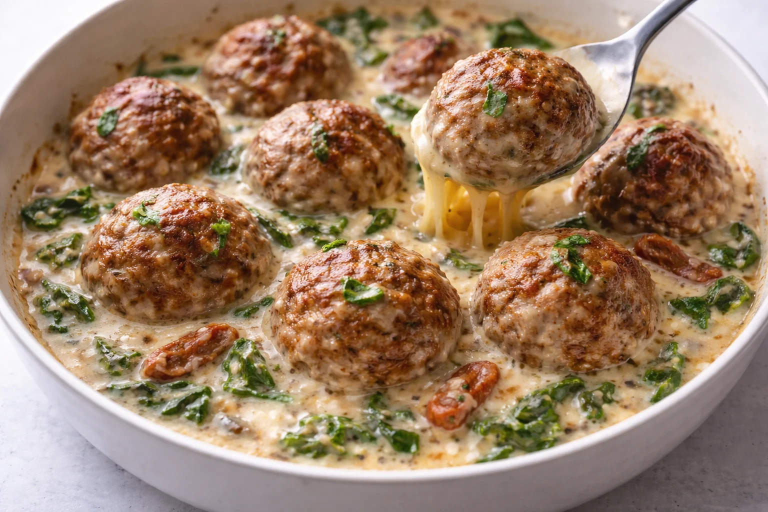 Creamy Tuscan Low Carb Meatballs