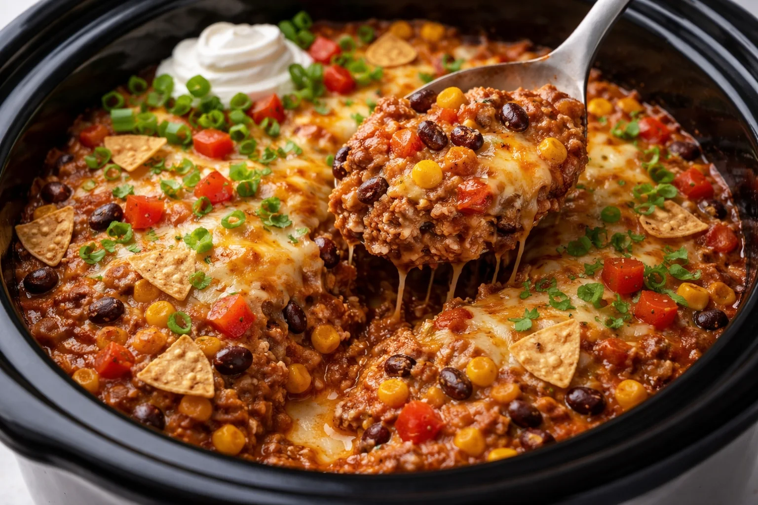 Crockpot Taco Casserole