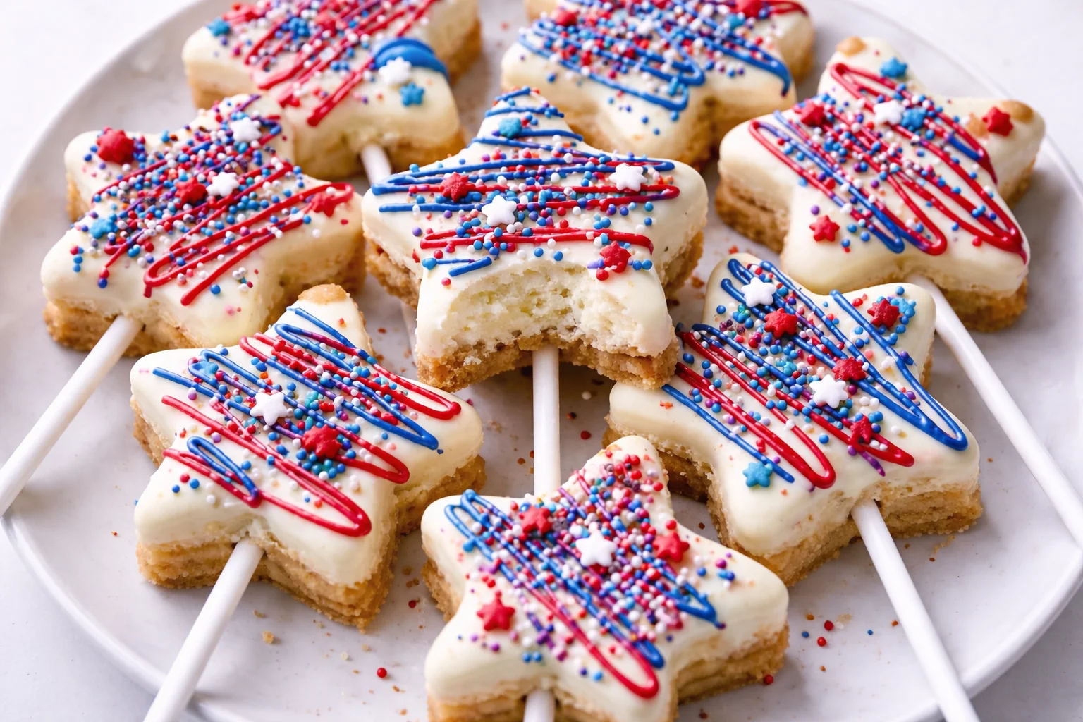 Fourth of July Star Cheesecake Pops