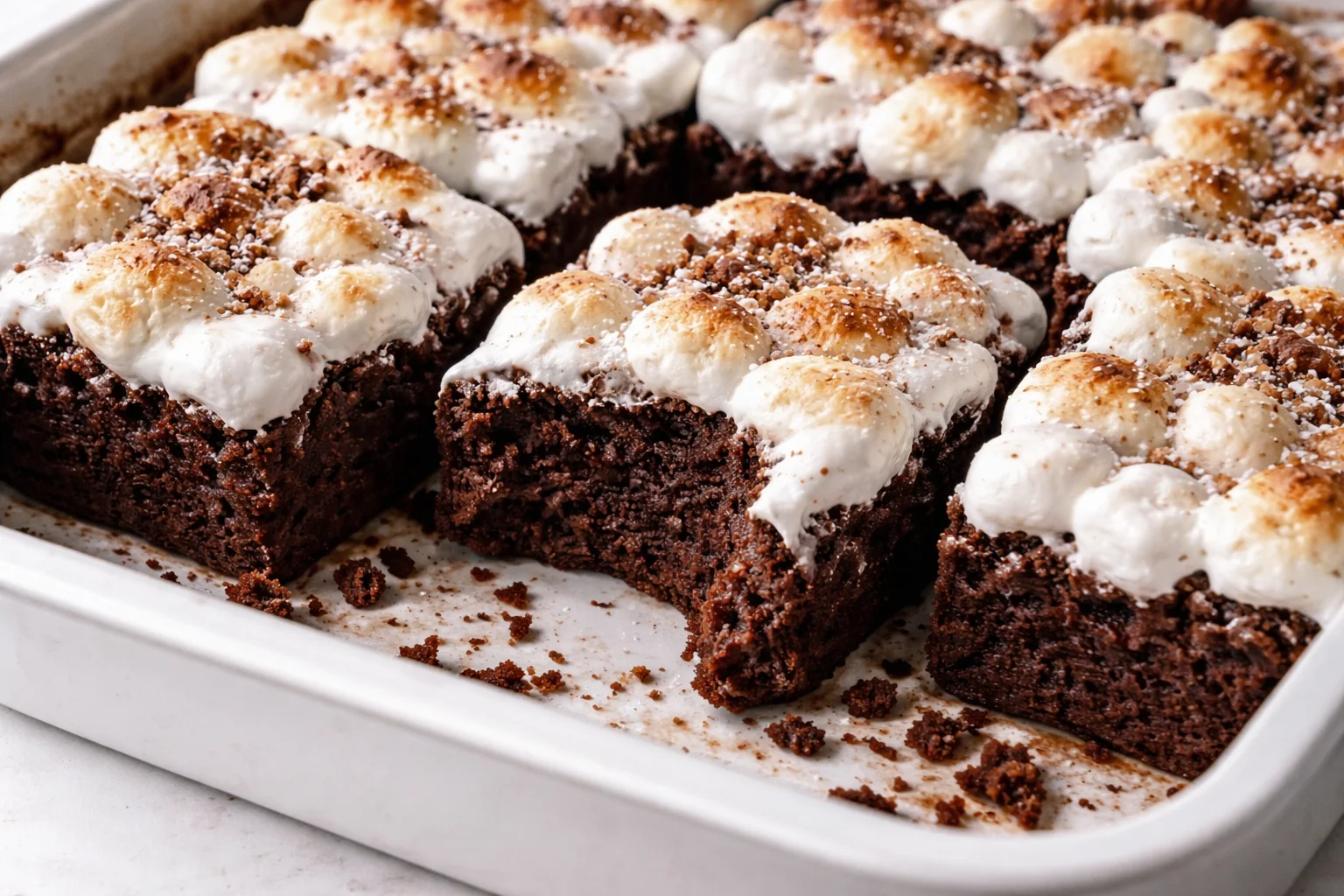 Fudgy Brownies with Marshmallow Frosting