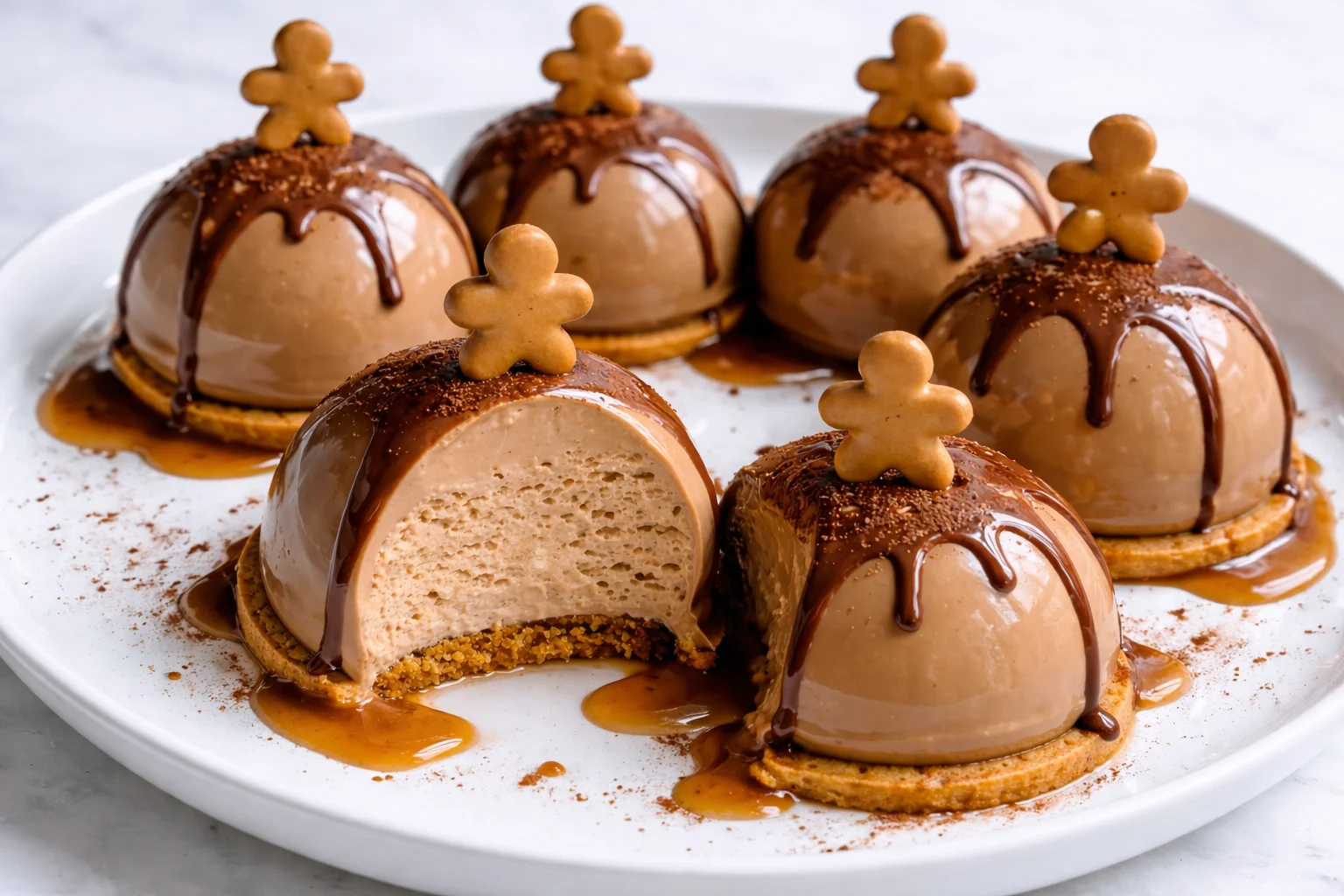 Gingerbread Latte Mousse Domes