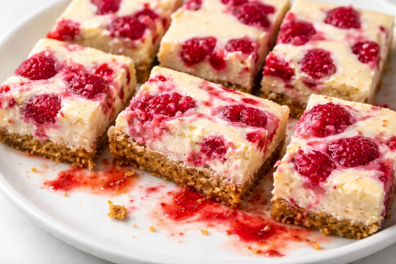 Healthy and High Protein Raspberry Cheesecake Bars
