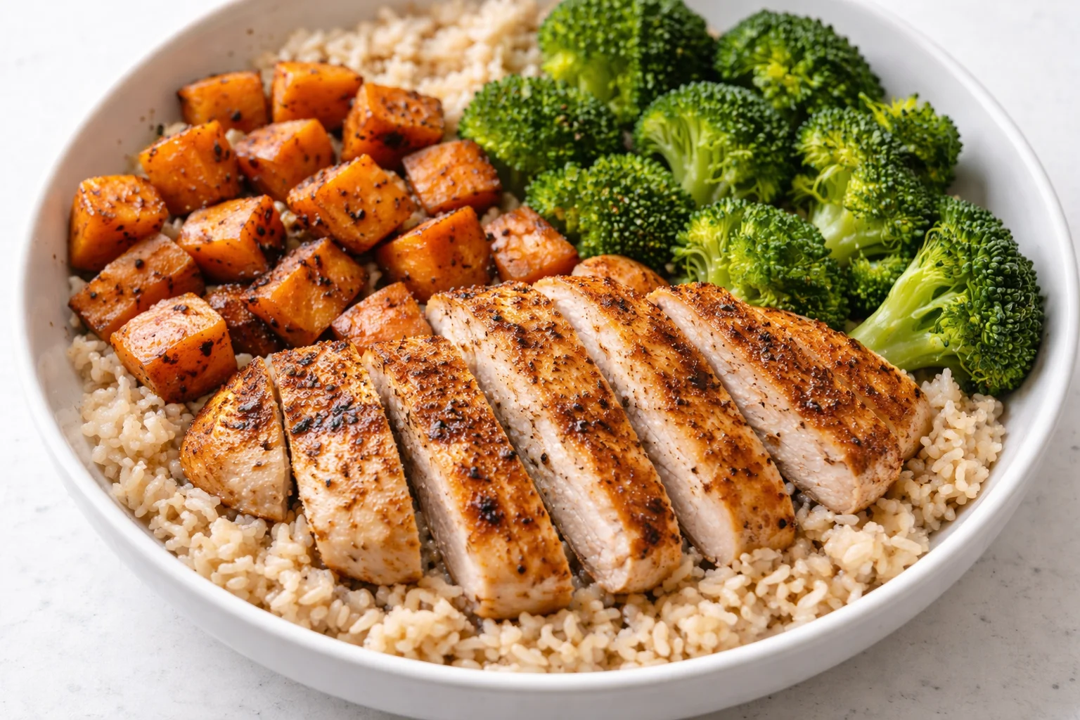 Healthy Chicken & Sweet Potato Rice Bowl
