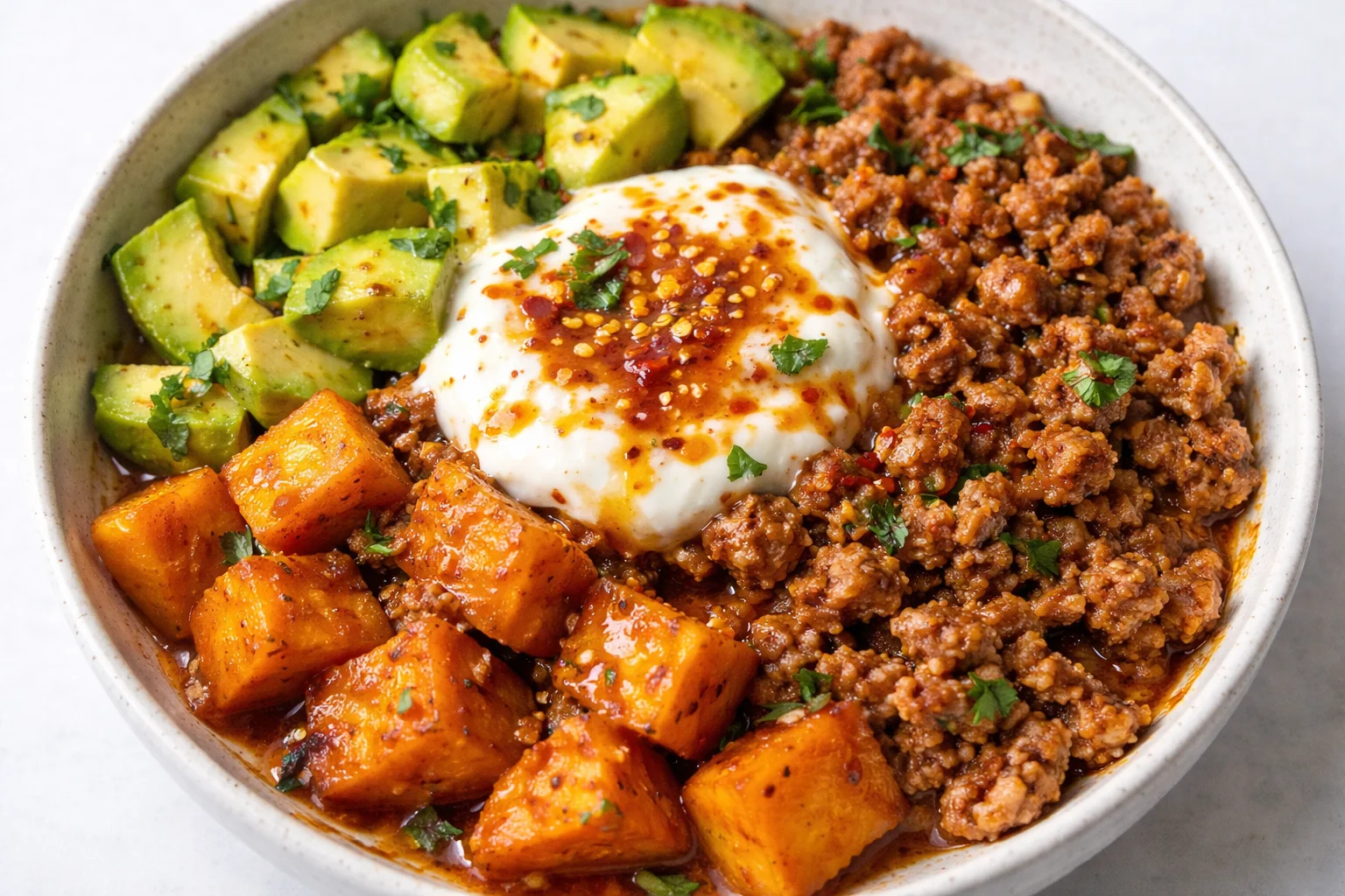 Hot Honey Ground Turkey Bowl