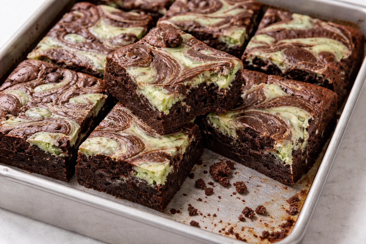 Mint Cheesecake Swirl Brownies