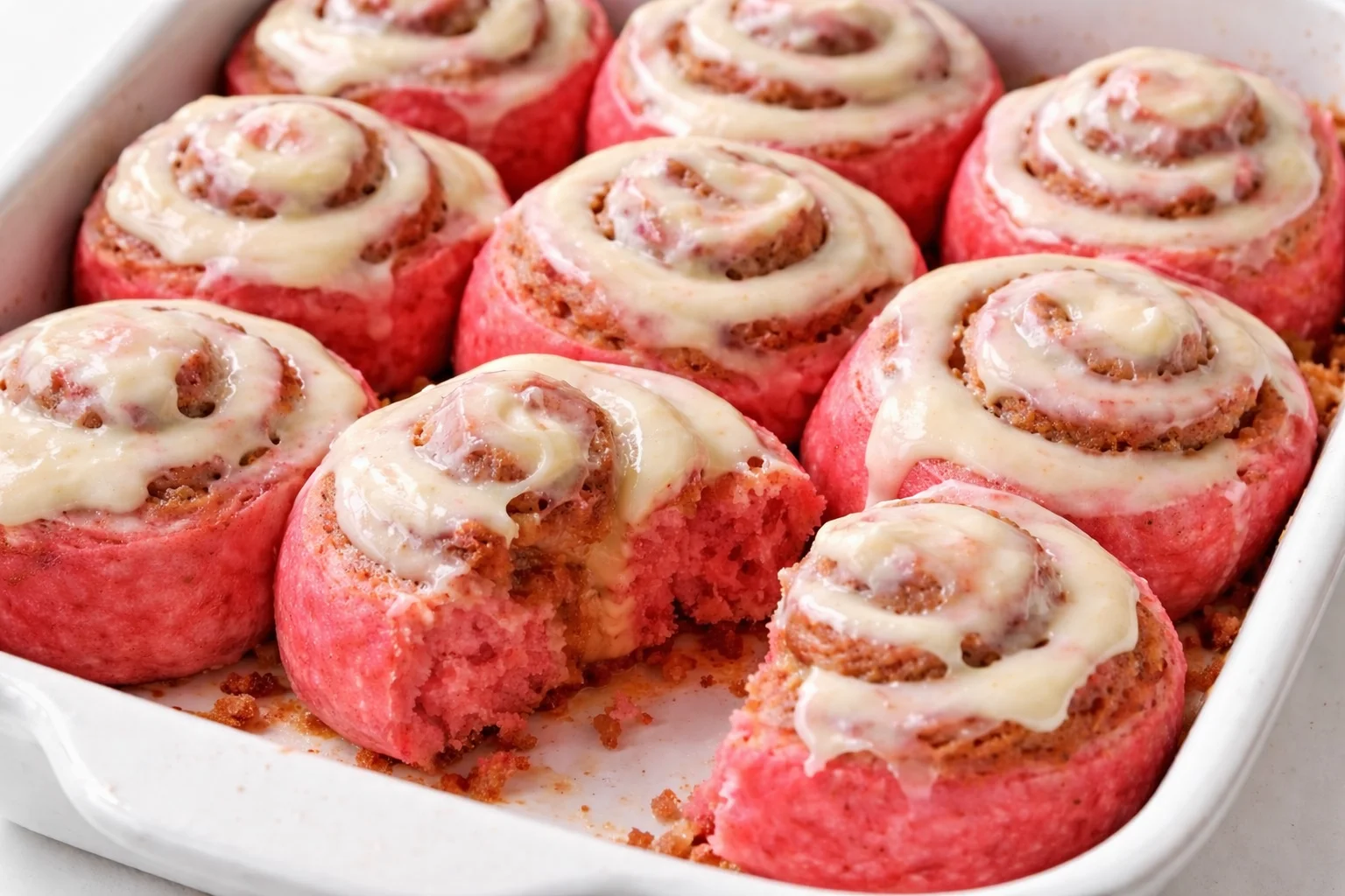 Pink Velvet Cinnamon Rolls