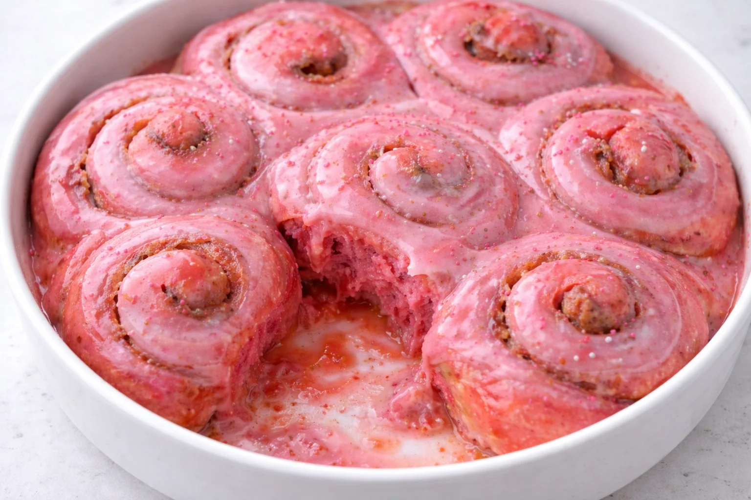 Pink Velvet Cinnamon Rolls
