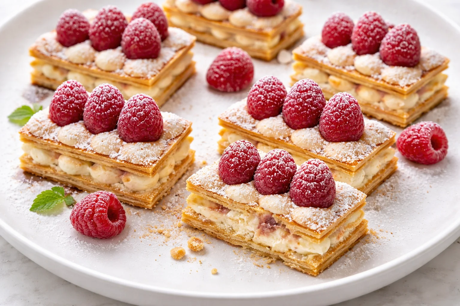 Raspberry Cream Napoleons