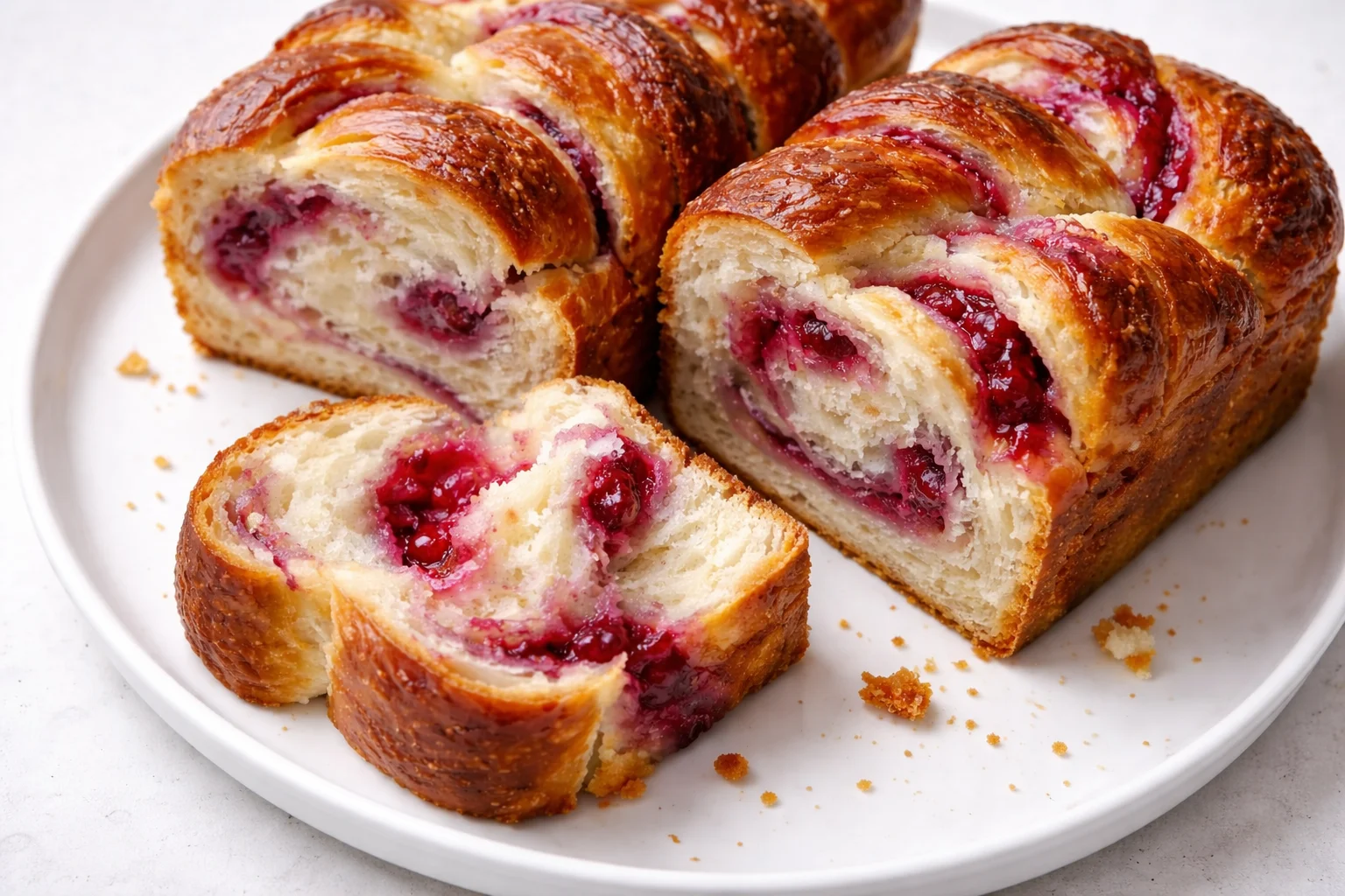 Raspberry Swirl Brioche Loaf