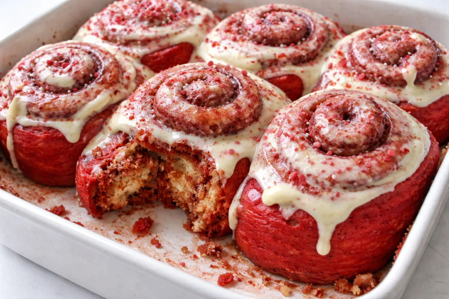 Red Velvet Valentine's Day Cinnamon Rolls
