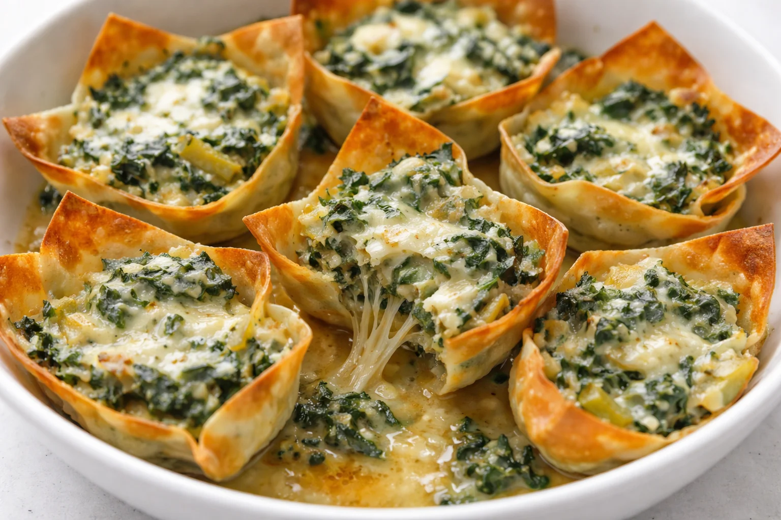 Spinach and Artichoke Wonton Cups