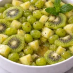 St. Patrick’s Day green fruit salad with kiwi, grapes, and green apples