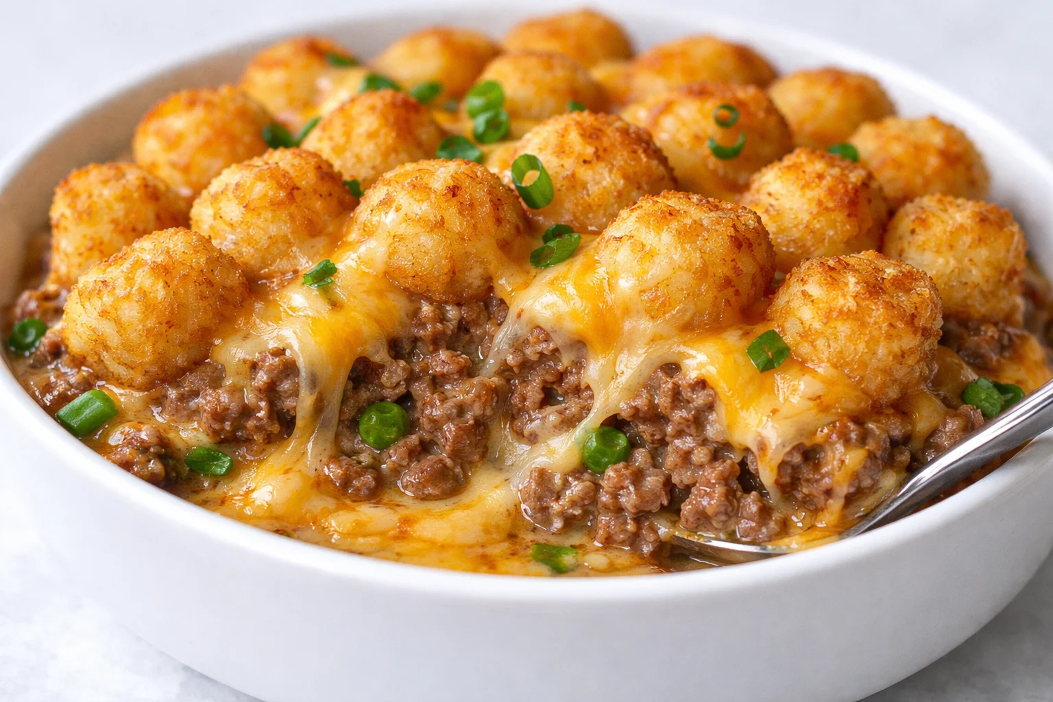 Tater Tot Casserole with Ground Beef